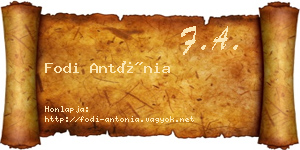 Fodi Antónia névjegykártya